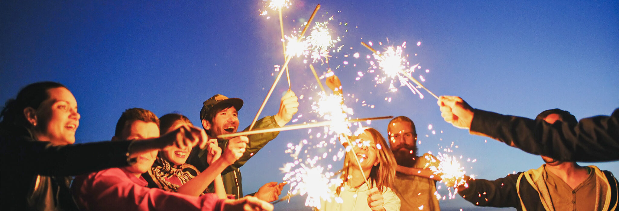 Silvester Freunde Wunderkerzen