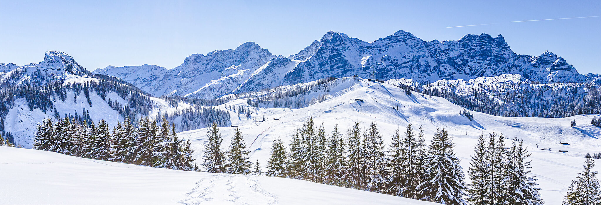 Ausblick auf Berge von Ischgl