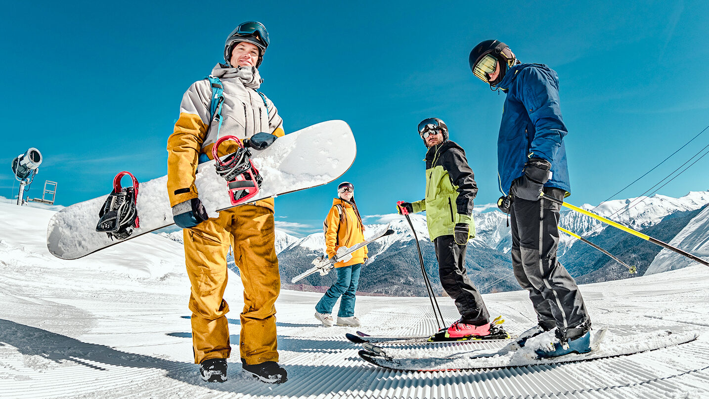 Bergpanorama Gruppe Piste