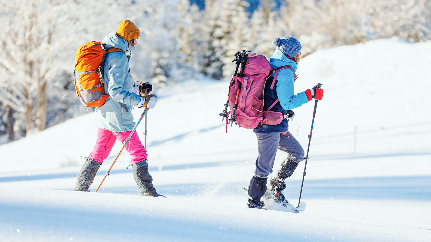 Wandern im Winter im Schnee