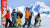 Familie auf Ski in Paradiski Frankreich